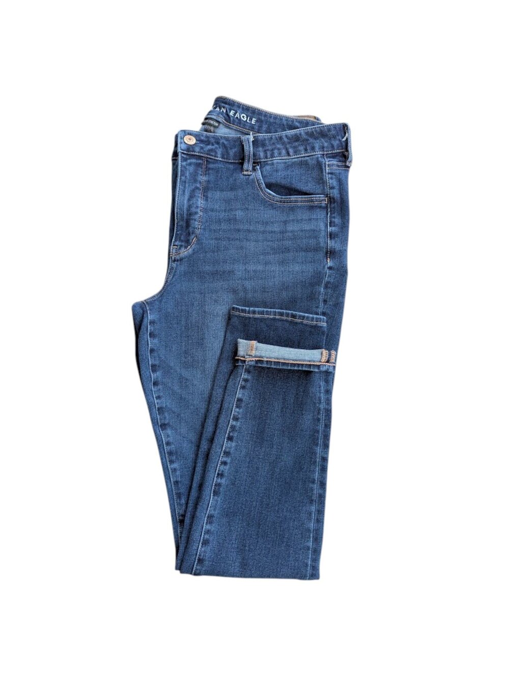 American Eagle Womens 14 Regular Dream Stretch Dark Wash Jeggings Jeans 32x28